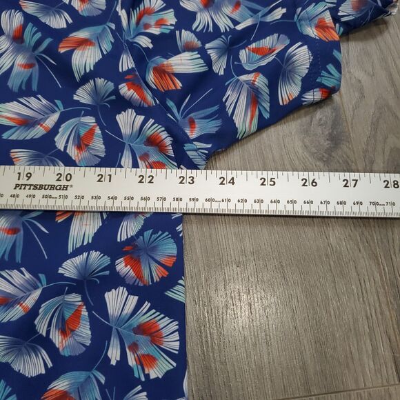 Ariat Tek Polo Shirt Mens Large Blue Fleather Print Performance Sport Western - Picture 5 of 9